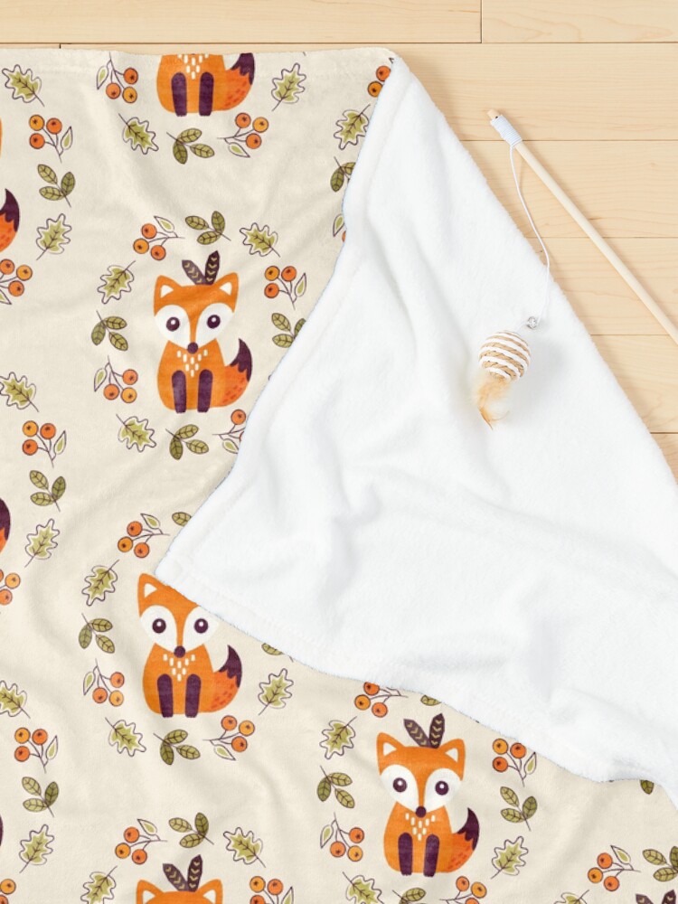 Alternate view of Little Fox with Autumn Berries Pet Blanket