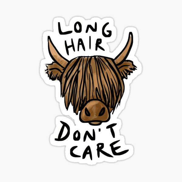 Item preview, Long Hair Don't Care - the Highland Cow designed and sold by Tees by Tiia.