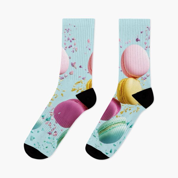 Item preview, Macaroons Raining in Colorful Sweet Pastel Baby Blue Background designed and sold by Cawaiico.