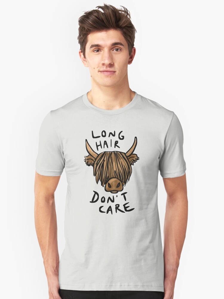 Long Hair Don T Care The Highland Cow T Shirt By Tiiaohman