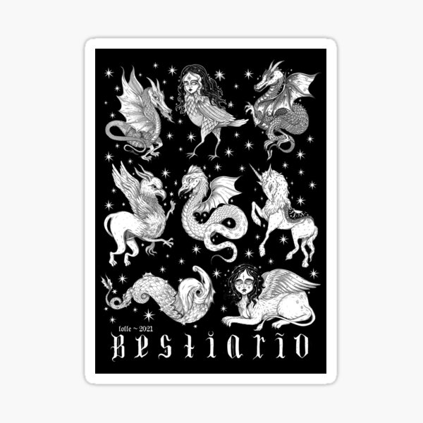Vista previa del artículo con la obra «bestiario», diseñado y vendido por lOll3.