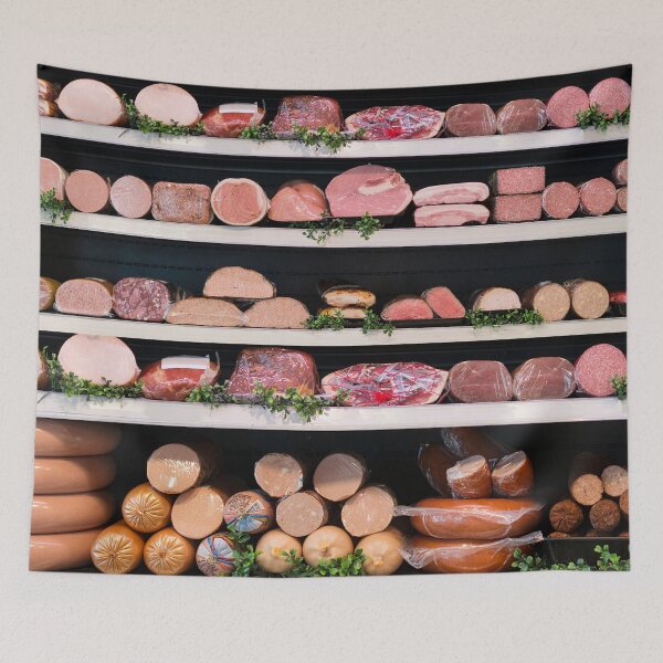 Item preview, Meat Galore Butcher Shop Meat Shelves - Meat Lover designed and sold by Cawaiico.