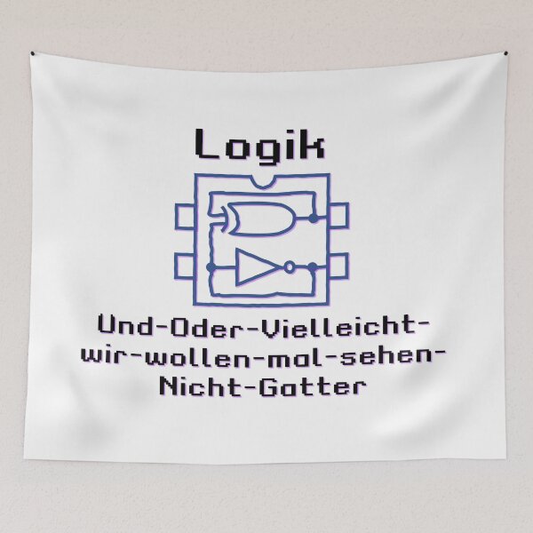 Item preview, Funny fun logic gates with boolean functions And-Or-Maybe-let's-see-Not-Gates | dark theme in German designed and sold by sopfanna.