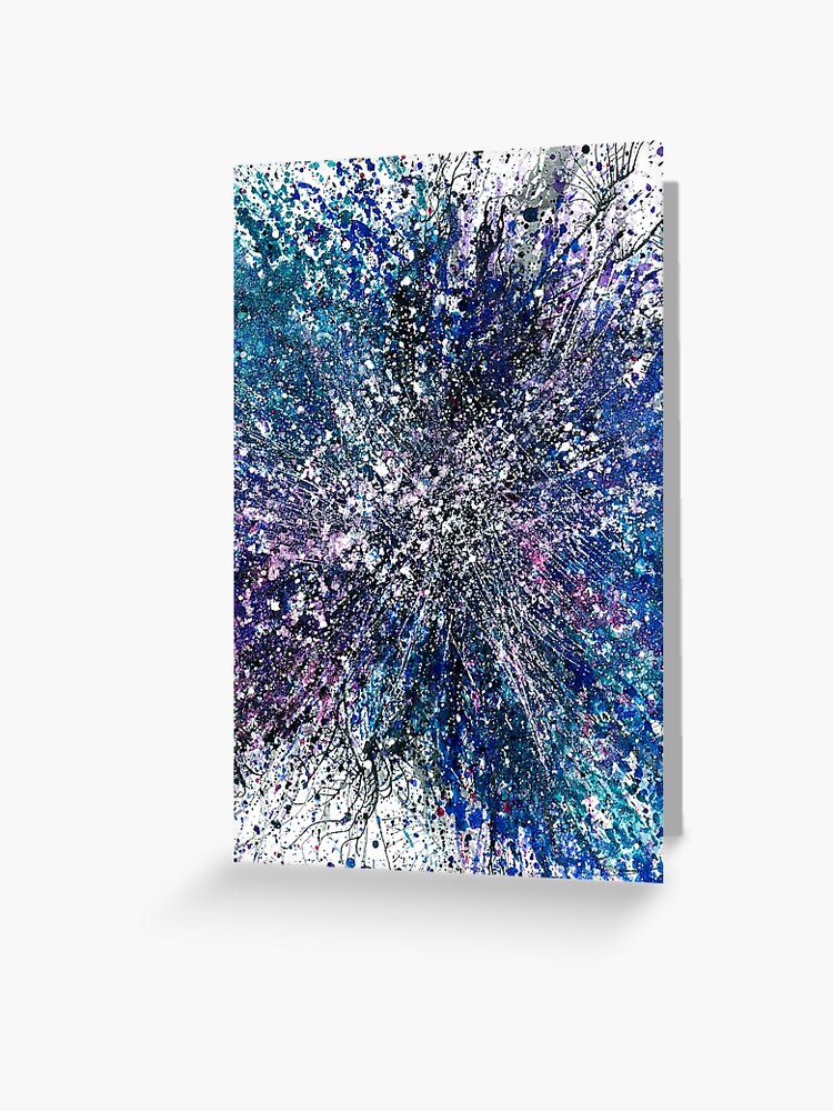 The Spiritual Energy Within #497 Multi-colors Cool Jewel Tones New Age 5D  Original Hand-painted OOAK Abstract Painting Detail 1 Inspired By Nebula  Supernova Starburst Universe Interstellar Space Art  Greeting Card for