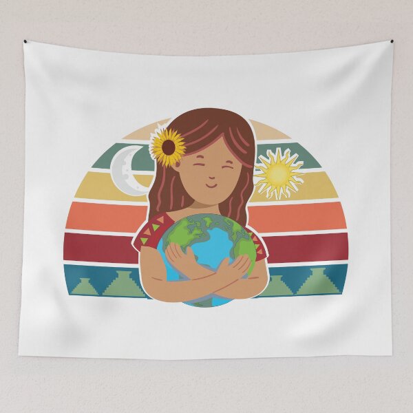 Item preview, Pachamama Earth Mother Incan God Sunflower Spiritual Environmentalist designed and sold by alltheprints.