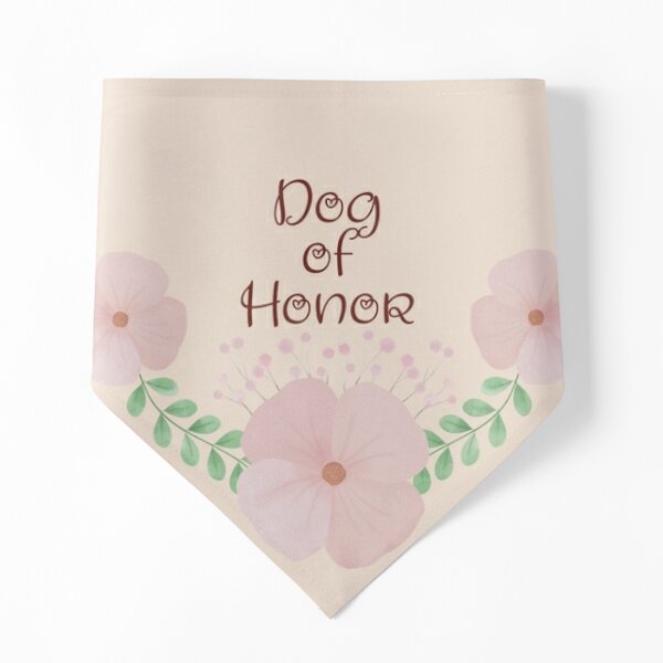 Wedding Bandana for Dogs - Dog of Honor - Wedding Outfit Girl Dog, Peach Pink Pet Bandana