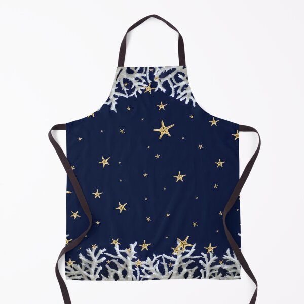 Item preview, Abstract Christmas winter background made of white corals and falling starfish snowflakes against dark blue background designed and sold by Familyshmot.