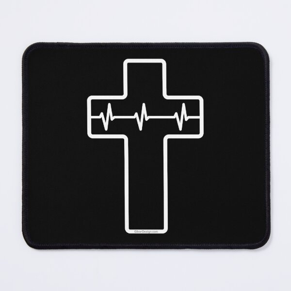 Item preview, Cross of Jesus Heartbeat (white) designed and sold by GiborDesign.