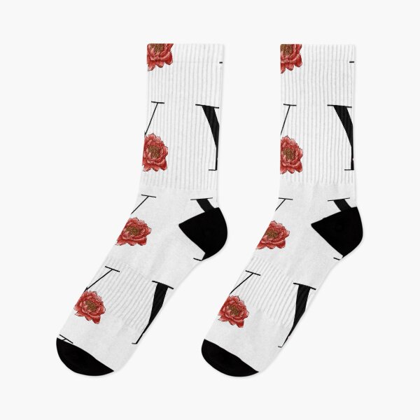 Item preview, Initial letter Y with a red peony designed and sold by Between Clouds.