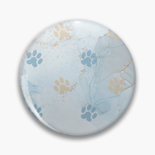 Item preview, blue watercolor marble background with dog and cat paw print designed and sold by Beeroclock.