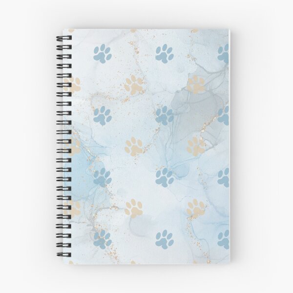 Item preview, blue watercolor marble background with dog and cat paw print designed and sold by Beeroclock.