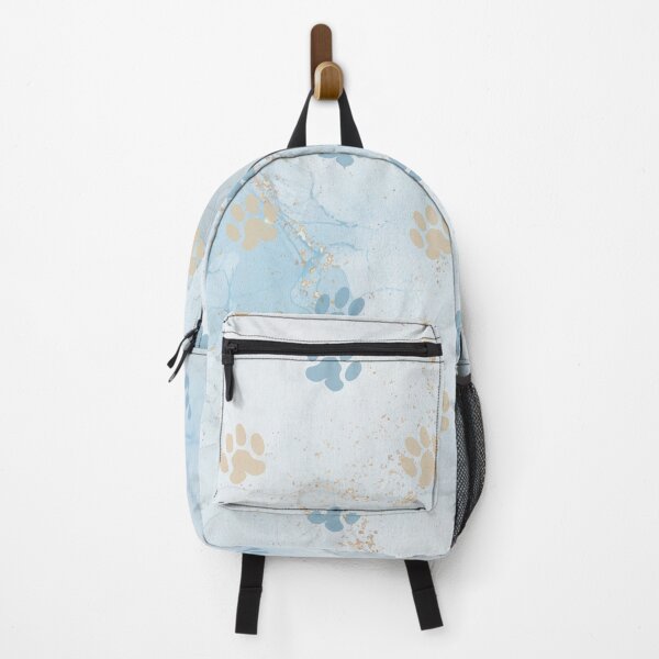 Item preview, blue watercolor marble background with dog and cat paw print designed and sold by Beeroclock.