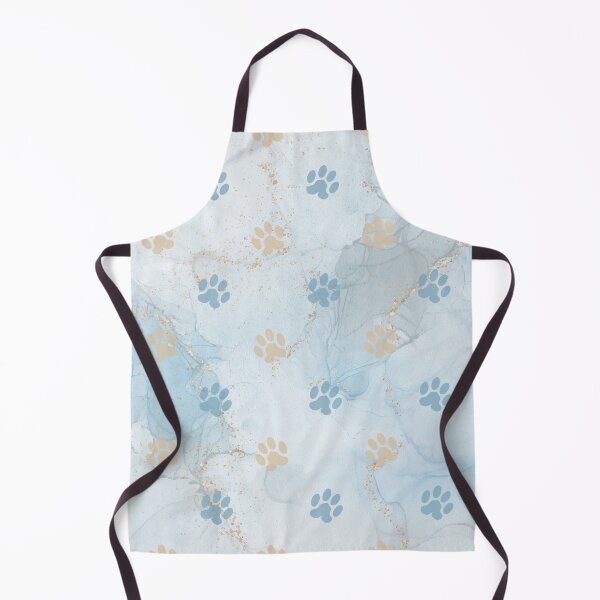 Item preview, blue watercolor marble background with dog and cat paw print designed and sold by Beeroclock.