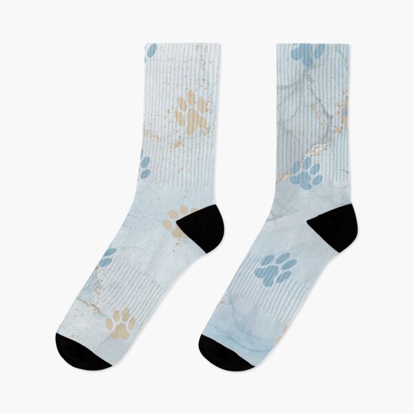 Item preview, blue watercolor marble background with dog and cat paw print designed and sold by Beeroclock.