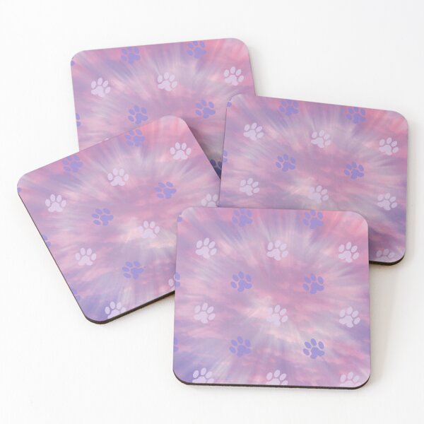 Item preview, retro purple swirl background dog and cat paw print designed and sold by Beeroclock.