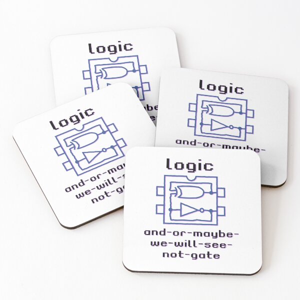 Item preview, Funny fun logic logic gates with boolean functions and-or-maybe-we-will-see-not-gate | dark theme in english designed and sold by sopfanna.