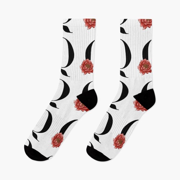 Item preview, Initial letter Q with a red peony designed and sold by Between Clouds.