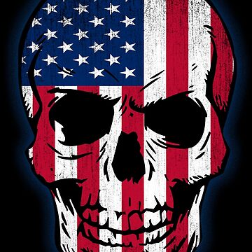 Artwork thumbnail, Vintage USA Pride Flag Skull Stickers by EthosWear