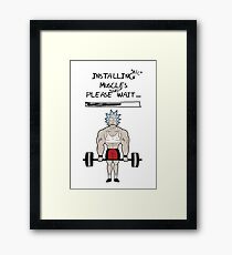 Rick and Morty. Installing muscles. Framed Print
