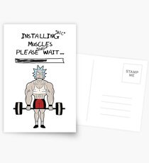 Rick and Morty. Installing muscles. Postcards