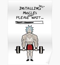 Rick and Morty. Installing muscles. Poster