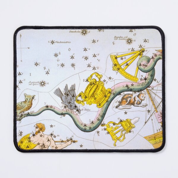 Item preview, Antique Noctua, Corvus, Crater, Sextans Uraniae, Hydra, Felis, Lupus, Centaurus, Antlia Pneumatica, Argo Navis, and Pyxis Nautica Constellations Map  designed and sold by jadeandjester.