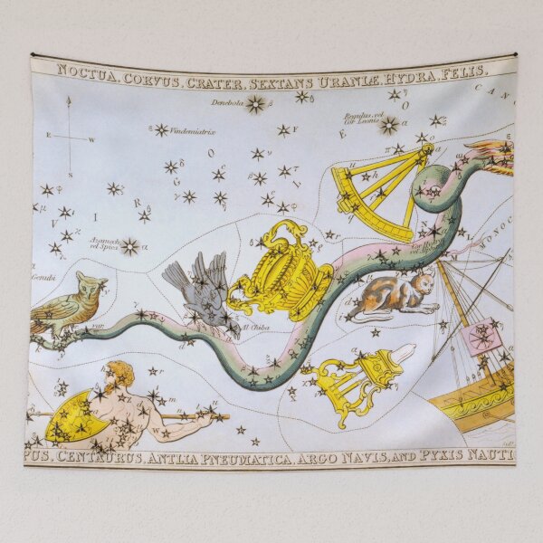 Item preview, Antique Noctua, Corvus, Crater, Sextans Uraniae, Hydra, Felis, Lupus, Centaurus, Antlia Pneumatica, Argo Navis, and Pyxis Nautica Constellations Map  designed and sold by jadeandjester.