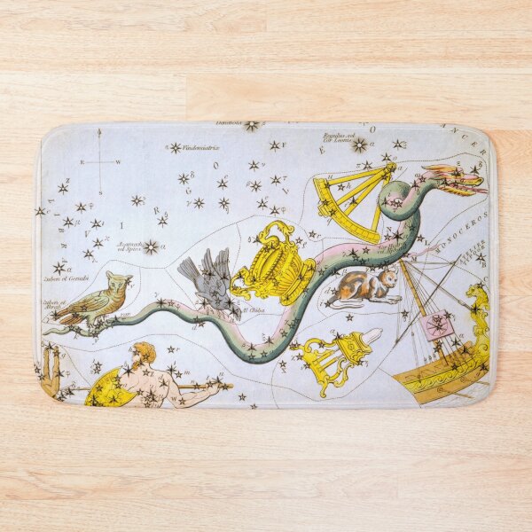 Aperçu de l'œuvre Carte antique des constellations Noctua, Corvus, Crater, Sextans Uraniae, Hydra, Felis, Lupus, Centaurus, Antlia Pneumatica, Argo Navis et Pyxis Nautica créée et vendue par jadeandjester.