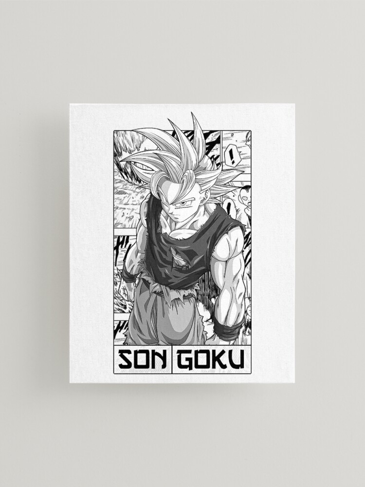 Goku Young Songoku Dragon Ball DBZ Anime drawing black and white | Art  Board Print