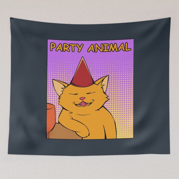 Item preview, Party Animalpop artvintagepop culturecartooncolorfulfunfashionstickerpopularawesomeretrovintagefunloveblackhipstermusic designed and sold by marbertranok.