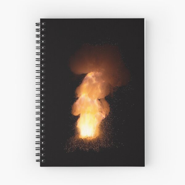 Item preview, Realistic fiery explosion, orange color with sparks on a black background designed and sold by Lukasz Szczepanski.