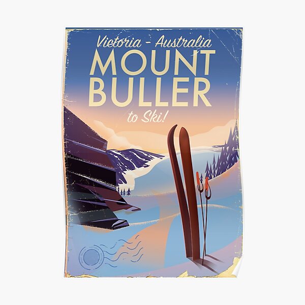 Mount Buller Australia vintage Ski poster Poster