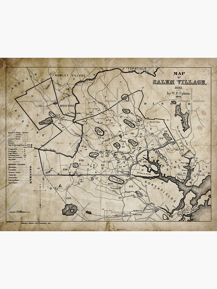 Salem Village 1692 map sticker