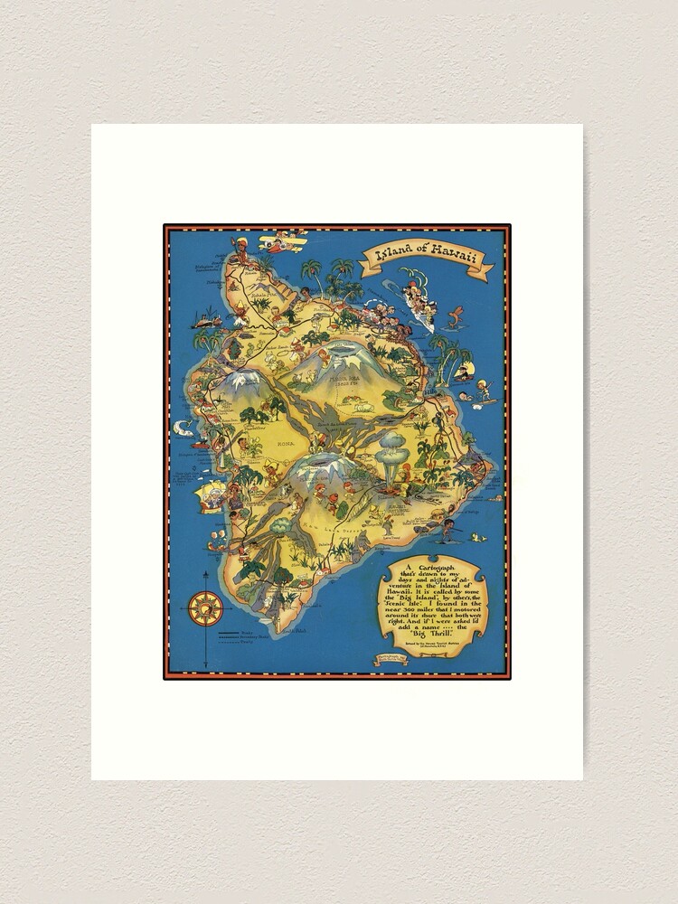 Vintage 1935 Hawaii island map design - fashion gift ideas for Christmas -  birthday gift - Memorial day gift Poster for Sale by mappendant