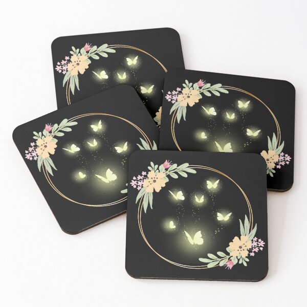 Item preview, Glowing Yellow Butterflies in a  Flower Border - Garden Design designed and sold by CreativNode.