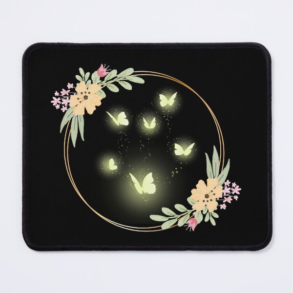 Item preview, Glowing Yellow Butterflies in a  Flower Border - Garden Design designed and sold by CreativNode.