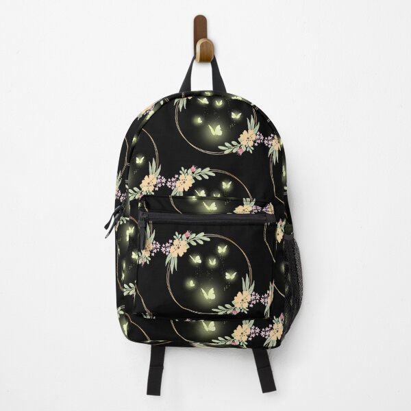 Item preview, Glowing Yellow Butterflies in a Flower Border - Garden Design designed and sold by CreativNode.