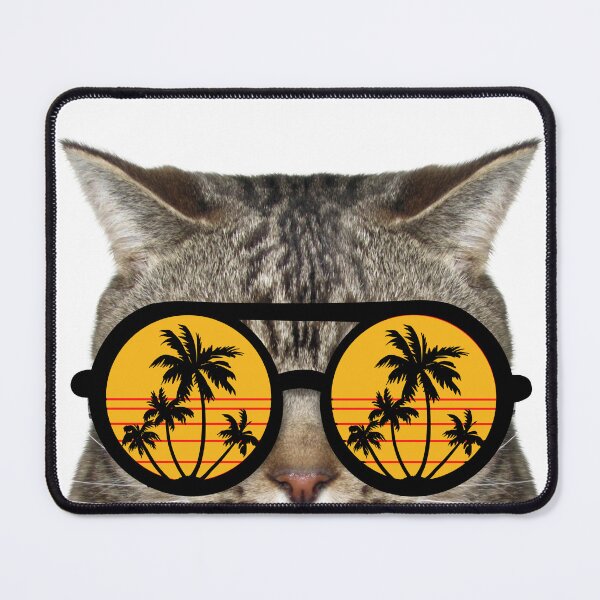 Item preview, Cat in Sunglasses on Vacation, Sunglasses with Palm Trees in Reflection designed and sold by AlfabetDesign.