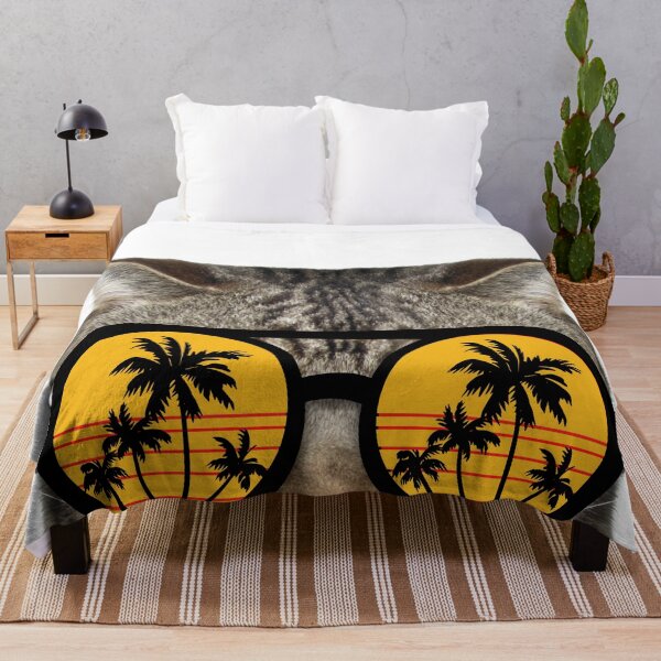 Item preview, Cat in Sunglasses on Vacation, Sunglasses with Palm Trees in Reflection designed and sold by AlfabetDesign.