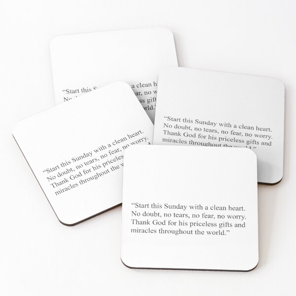 Item preview, “Start this Sunday with a clean heart. No doubt, no tears, no fear, no worry. Thank God for his priceless gifts and miracles throughout the world.” designed and sold by Rogerskiersten.