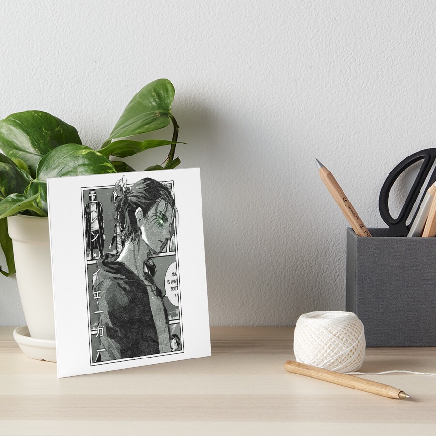 "Attack On Titan Shonen Anime Eren Yeager Manga Panel Art " Art Board ...