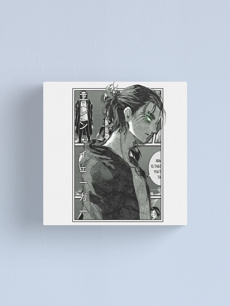 "Attack On Titan Shonen Anime Eren Yeager Manga Panel Art " Canvas ...
