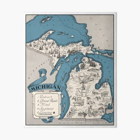 Vintage 1926 Michigan state map - Christmas gift idea Art Board Print
