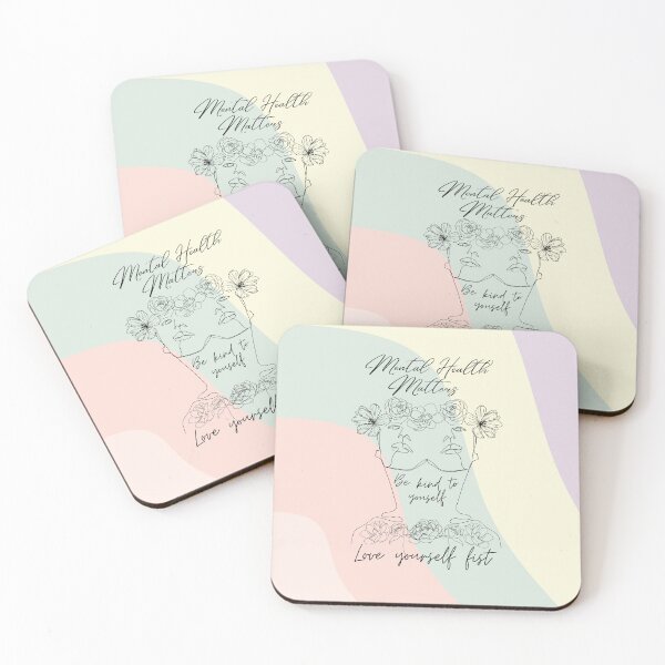 Item preview, Mental Health Matters Line Art Aesthetic Pastel Background  designed and sold by Cawaiico.
