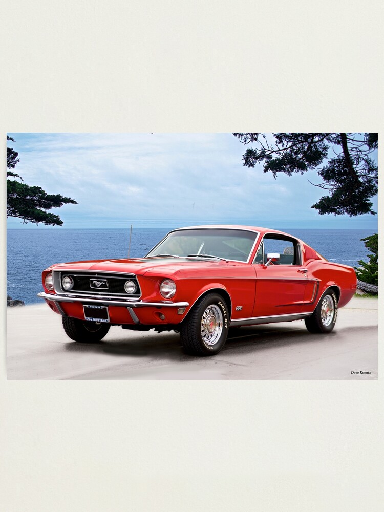 1968 Ford Mustang Gt Fastback I Photographic Print By Davekoontz Redbubble