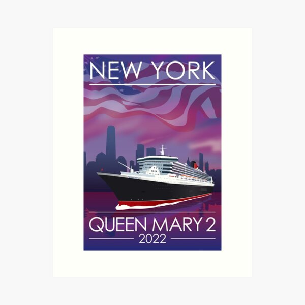 Queen Mary 2 New York Art Print