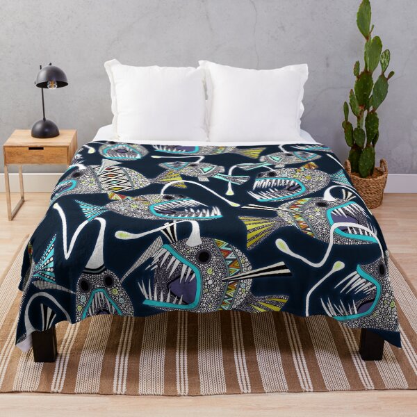deep sea anglerfish Throw Blanket