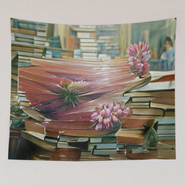 Item preview, flowers growing from book designed and sold by kharamoot.
