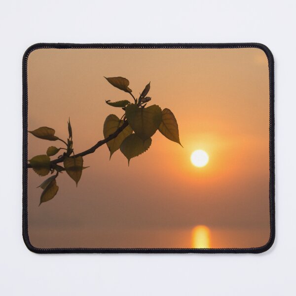 Item preview, Dreamy Lakeside Sunrise - Poplar Branch Pointing Towards the Sun designed and sold by Georgia Mizuleva.