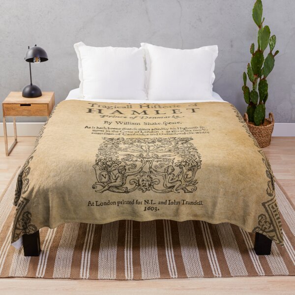 Shakespeare, Hamlet 1603 Throw Blanket